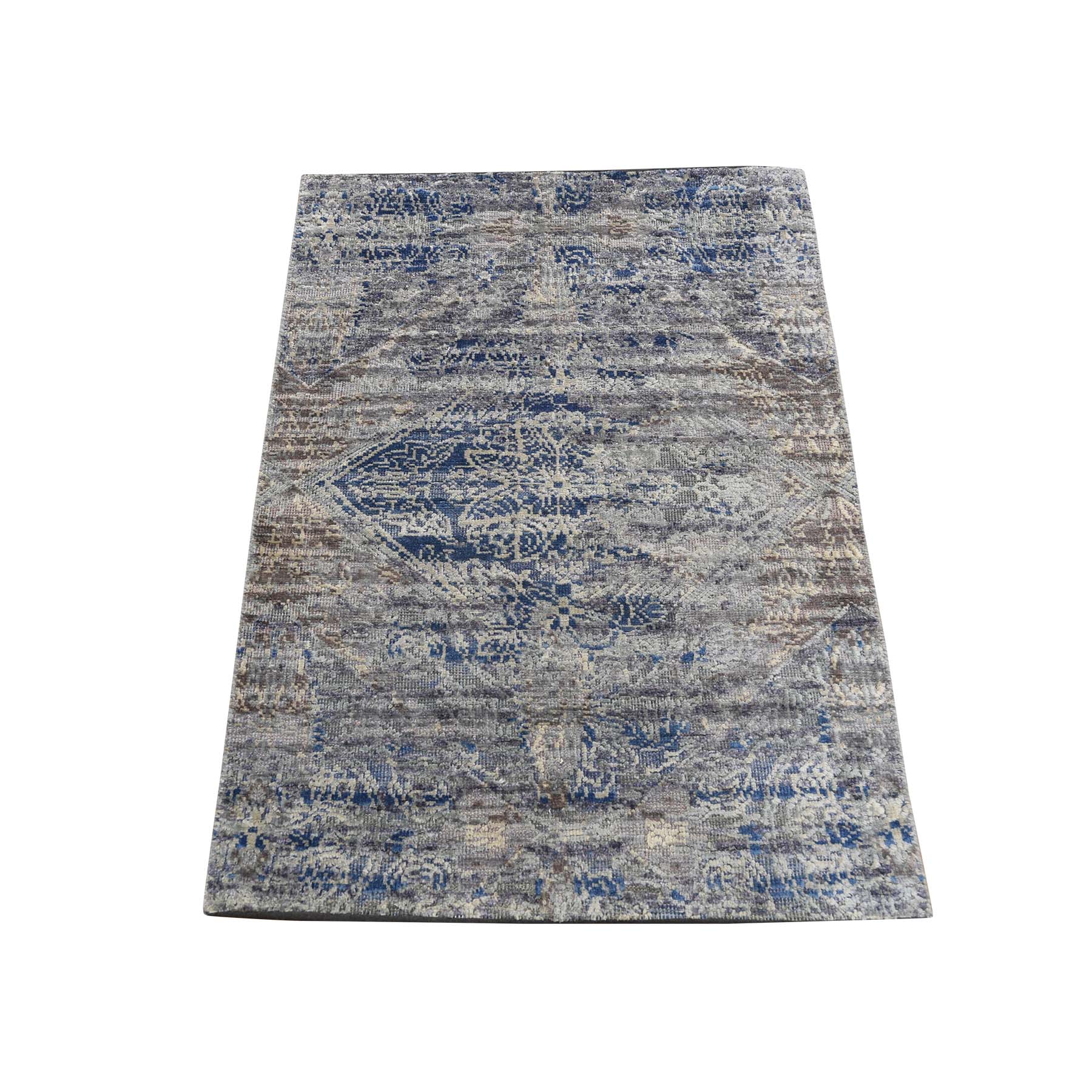 N/A Silk Hand-Knotted Area Rug 2'0